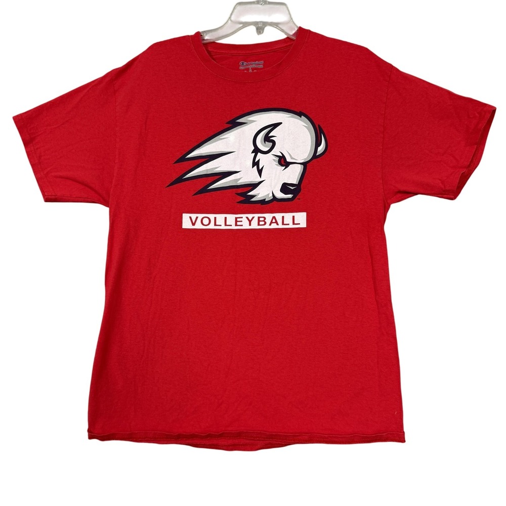 Bison Volleyball Shirt Mens Large Red NCAA College Team Champion Graphic Tee